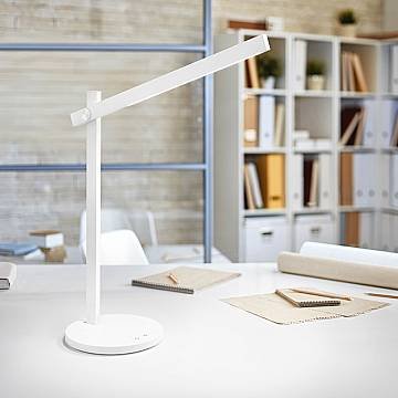Lampada Da Scrivania Contemporanea Ruler Metallo Bianco Acrilico Led 7W 3000K