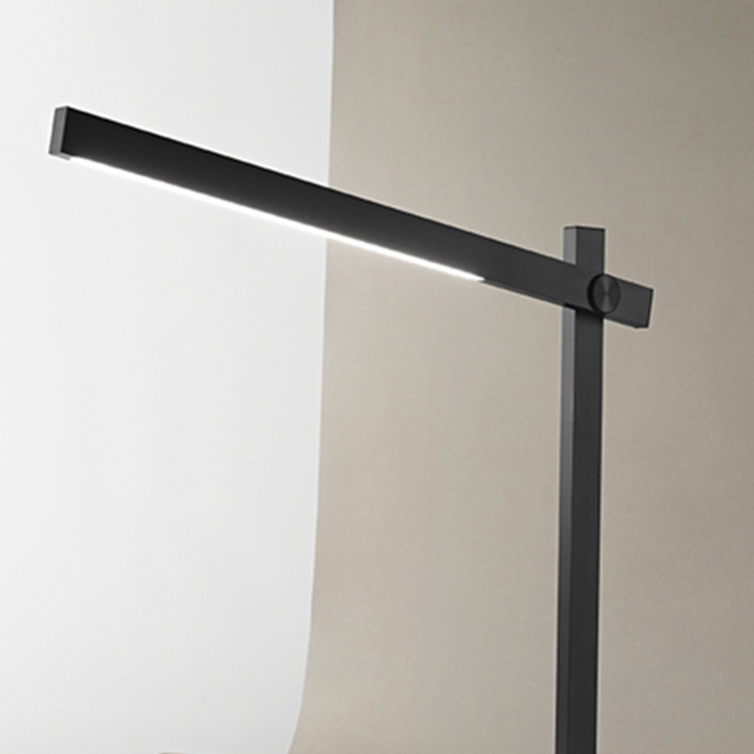 Lampada Da Scrivania Contemporanea Ruler Metallo Nero Acrilico Led 7W 3000K 6646N