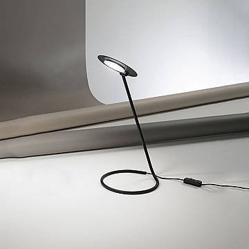 Lampada Da Scrivania Industrial-Minimal Miniarc Metallo Nero Led 5W 3000K