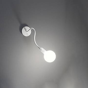 Applique Industrial-Minimal-Nordico Bulbo Metallo Bianco 1 Luce E27