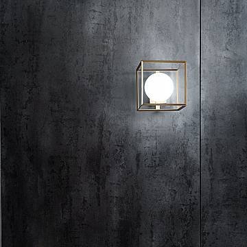 Applique Contemporanea Cube Metallo Oro 1 Luce G9 Applique Contemporanea Cube Metallo Oro 1 Luce G9