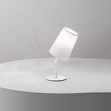 Lampada Da Scrivania Contemporanea Mash Metallo Bianco Tessuto 1 Luce E14