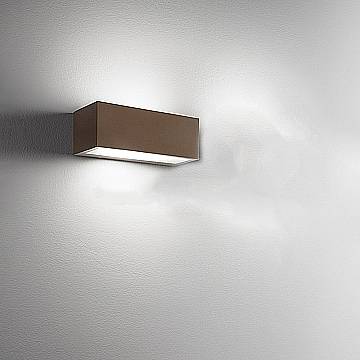 Applique Da Esterno Moderna Step Alluminio Ruggine Vetro 2 Luci E27