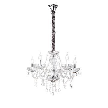 Lampadario Classico Venezia Vetro Trasparente 5 Luci E14