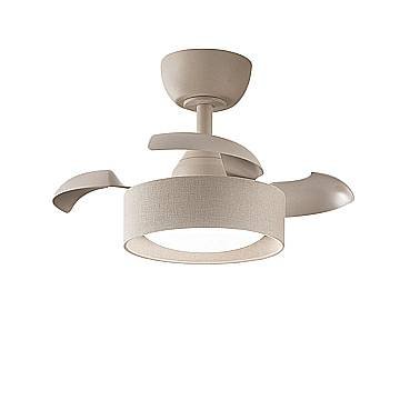 Ventilatore Moderno Cleo Metallo Tessuto Sabbia Opaco Led 22W Cct Ventilatore Moderno Cleo Metallo Tessuto Sabbia Opaco Led 22W Cct