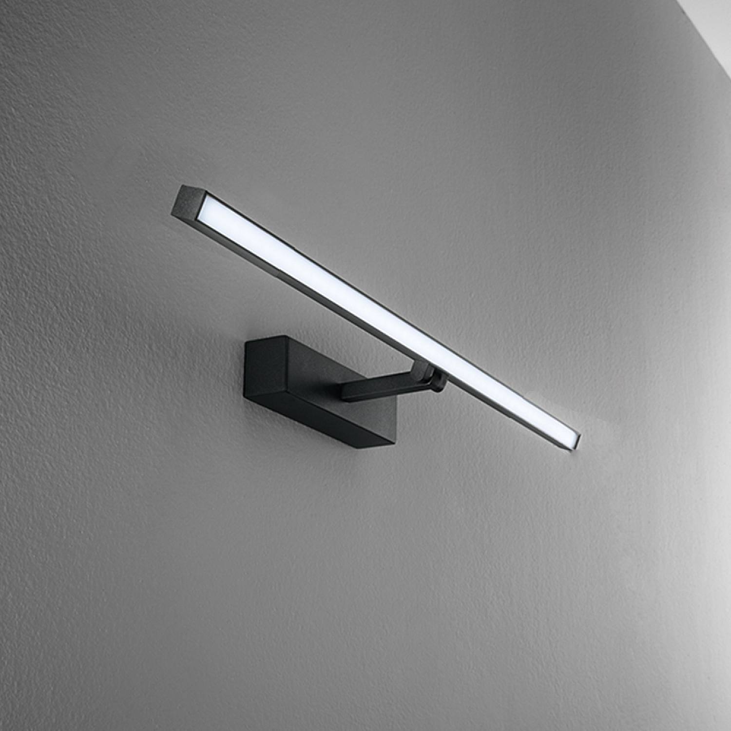 Applique Moderna Riga Metallo Nero Acrilico Led 12W 3000K 8040NCT