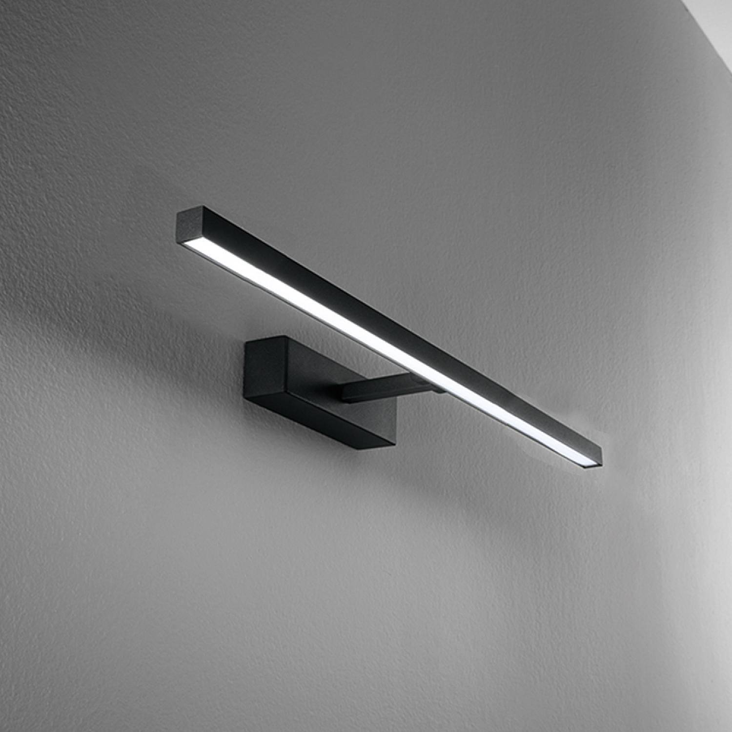 Applique Moderna Riga Metallo Nero Acrilico Led 12W 3000K 8040NCT
