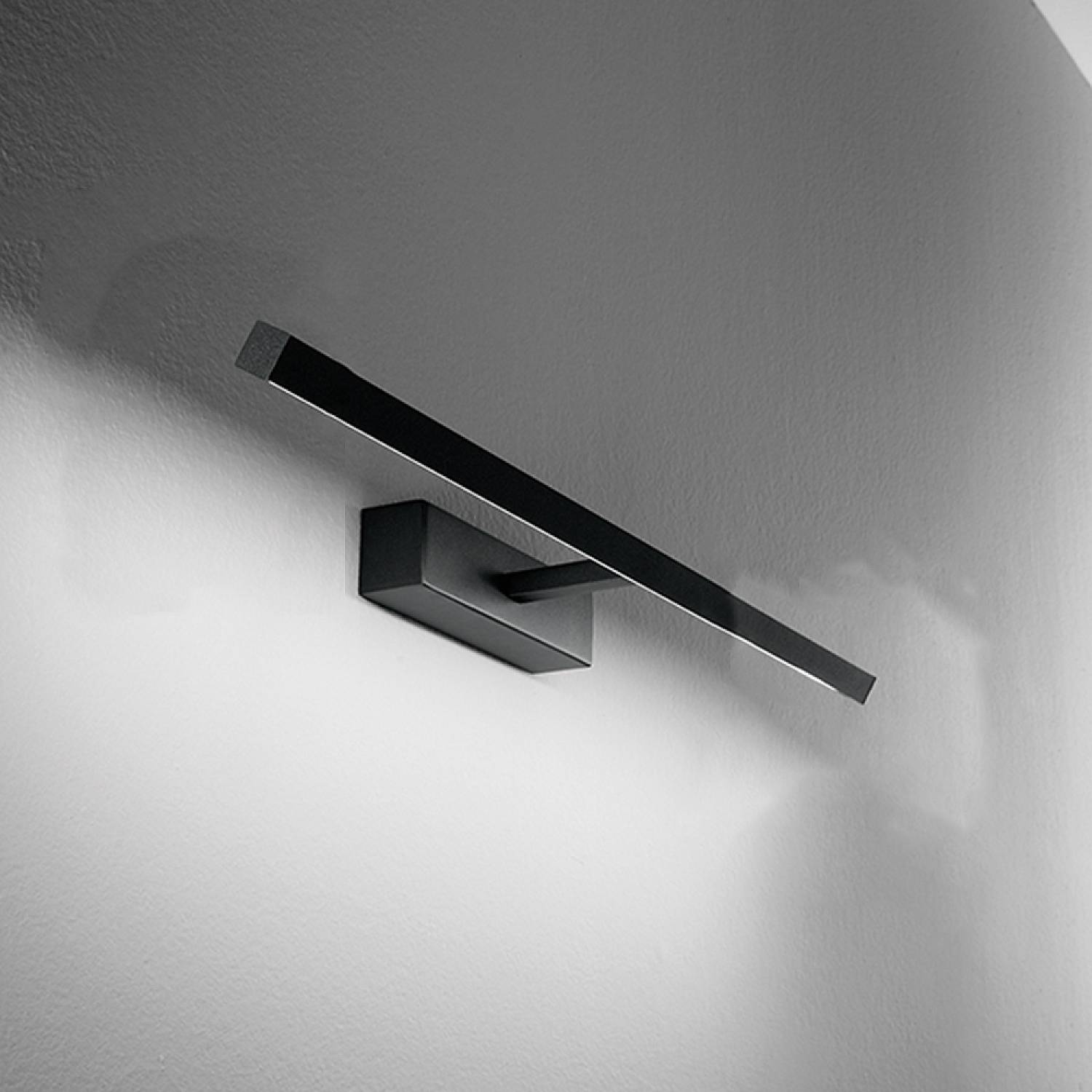 Applique Moderna Riga Metallo Nero Acrilico Led 12W 3000K 8040NCT
