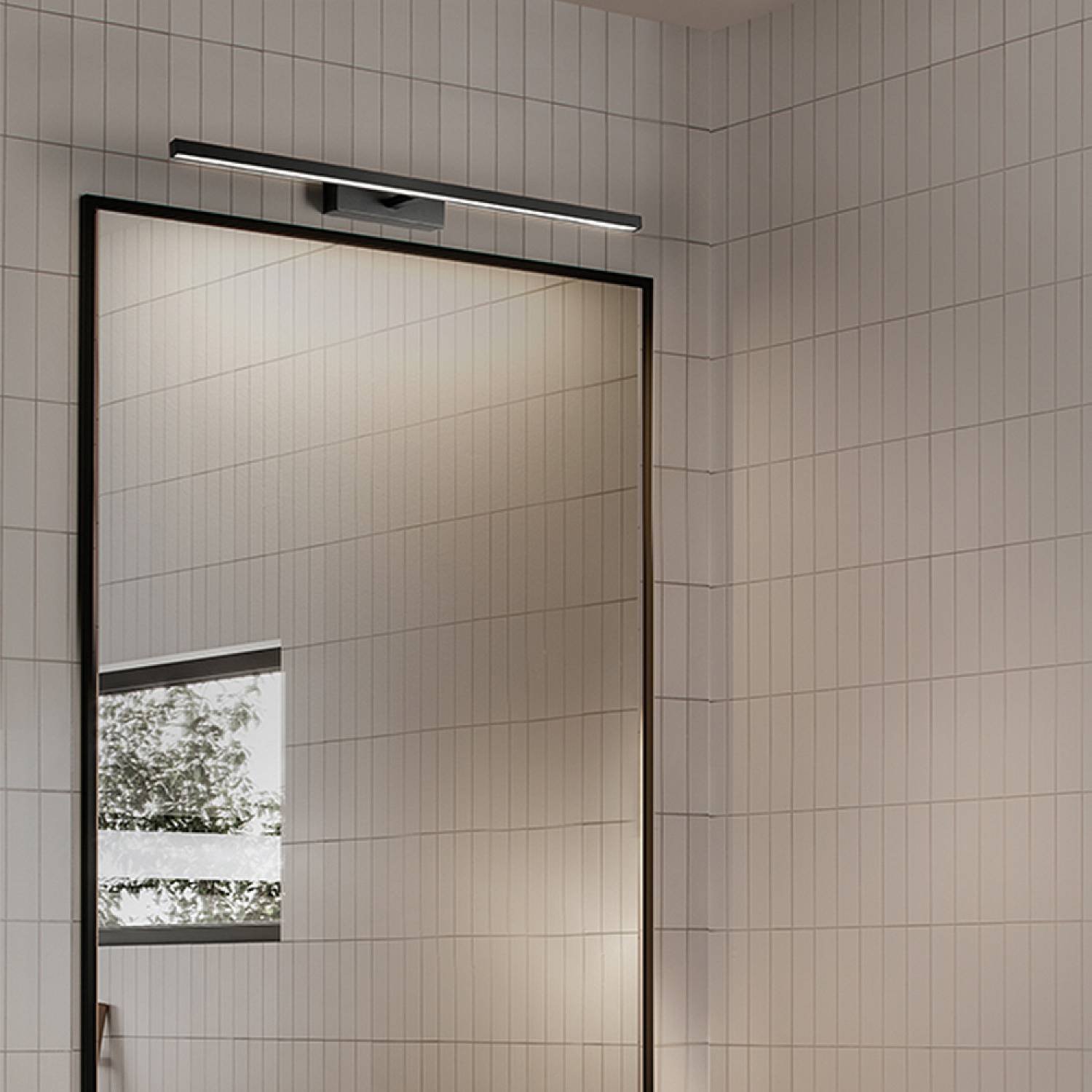 Applique Moderna Riga Metallo Nero Acrilico Led 16W 3000K 8042NCT