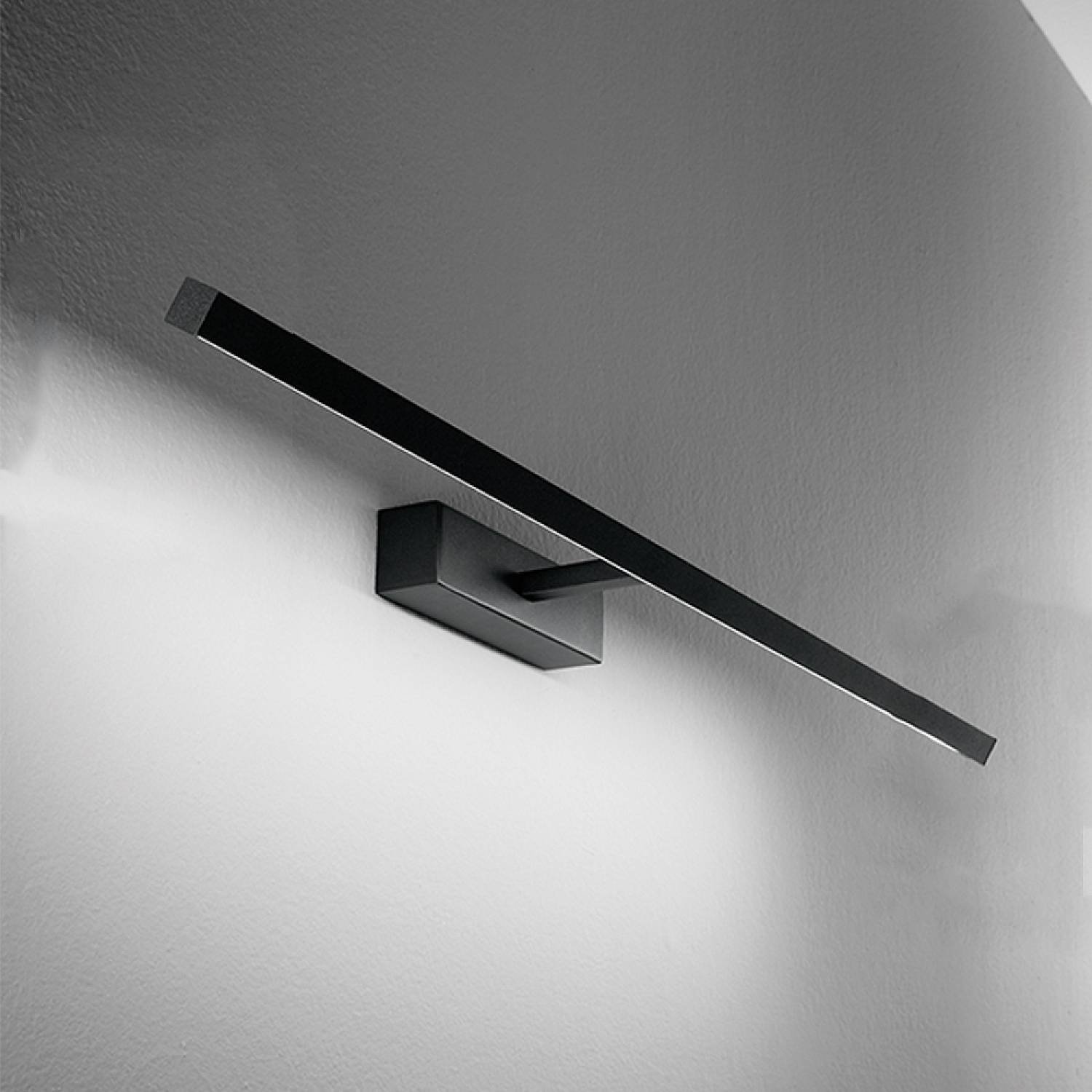 Applique Moderna Riga Metallo Nero Acrilico Led 24W 3000K 8044NCT
