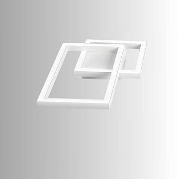 Plafoniera Moderna Cross Alluminio Bianco Opaco Led 20W Dimmerabile Ip20
