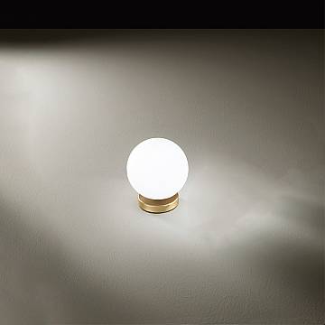 Lampada Da Scrivania Contemporanea Maga Metallo Oro Vetro 1 Luce G9
