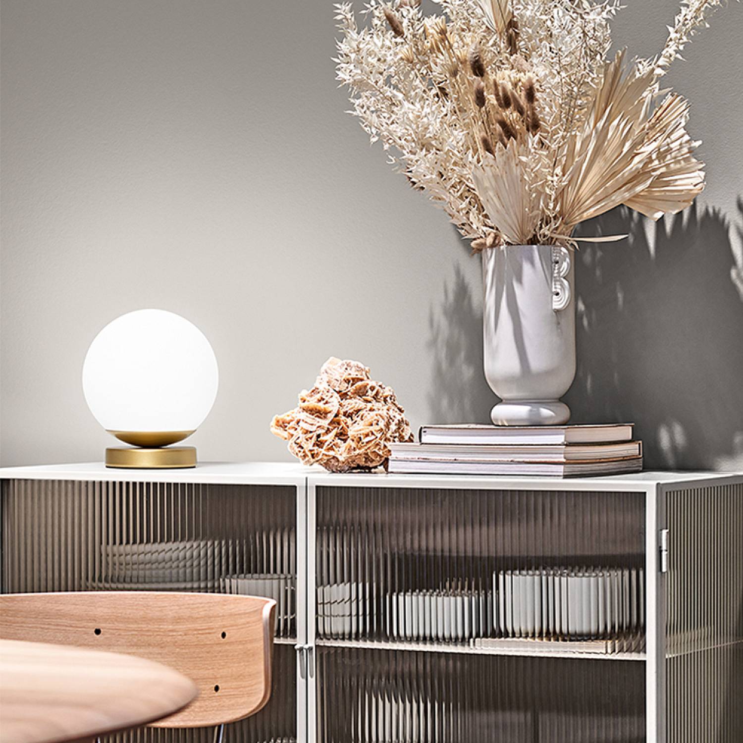 Lampada Da Scrivania Contemporanea Maga Metallo Oro Vetro 1 Luce G9 8066OR