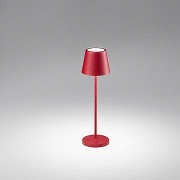 Lampada Tavolo Esterno Moderna Diva Alluminio Rosso Led 1,5W 3000K Lampada Tavolo Esterno Moderna Diva Alluminio Rosso Led 1,5W 3000K