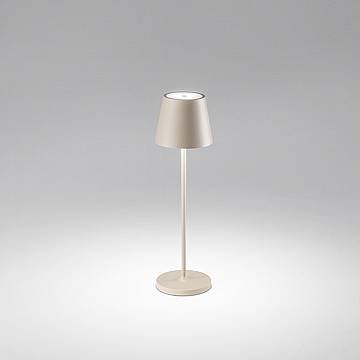 Lampada Tavolo Esterno Moderna Diva Alluminio Beige Led 1,5W 3000K Lampada Tavolo Esterno Moderna Diva Alluminio Beige Led 1,5W 3000K