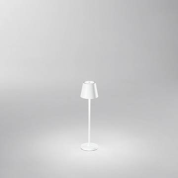 Lampada Tavolo Esterno Moderna Mini Diva Alluminio Bianco Led 1,5W 3000K Lampada Tavolo Esterno Moderna Mini Diva Alluminio Bianco Led 1,5W 3000K