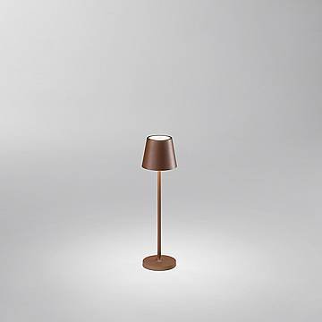 Lampada Tavolo Esterno Moderna Mini Diva Alluminio Ruggine Led 1,5W 3000K Lampada Tavolo Esterno Moderna Mini Diva Alluminio Ruggine Led 1,5W 3000K