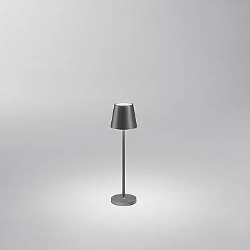 Lampada Tavolo Esterno Moderna Mini Diva Alluminio Grigio Led 1,5W 3000K Lampada Tavolo Esterno Moderna Mini Diva Alluminio Grigio Led 1,5W 3000K