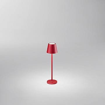 Lampada Tavolo Esterno Moderna Mini Diva Alluminio Rosso Led 1,5W 3000K Lampada Tavolo Esterno Moderna Mini Diva Alluminio Rosso Led 1,5W 3000K