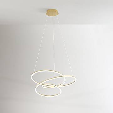 Sospensione Moderna Spira Metallo Oro Led 96W Dimmerabile Ip20 Sospensione Moderna Spira Metallo Oro Led 96W Dimmerabile Ip20