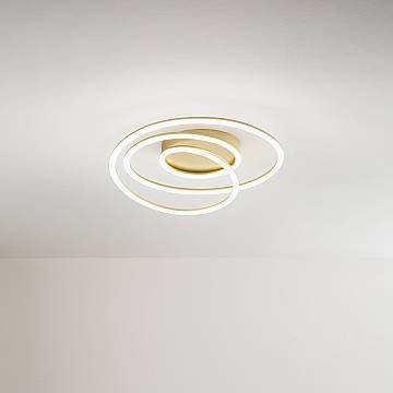 Plafoniera Moderna Spira Metallo Oro Led 63W Dimmerabile Ip20