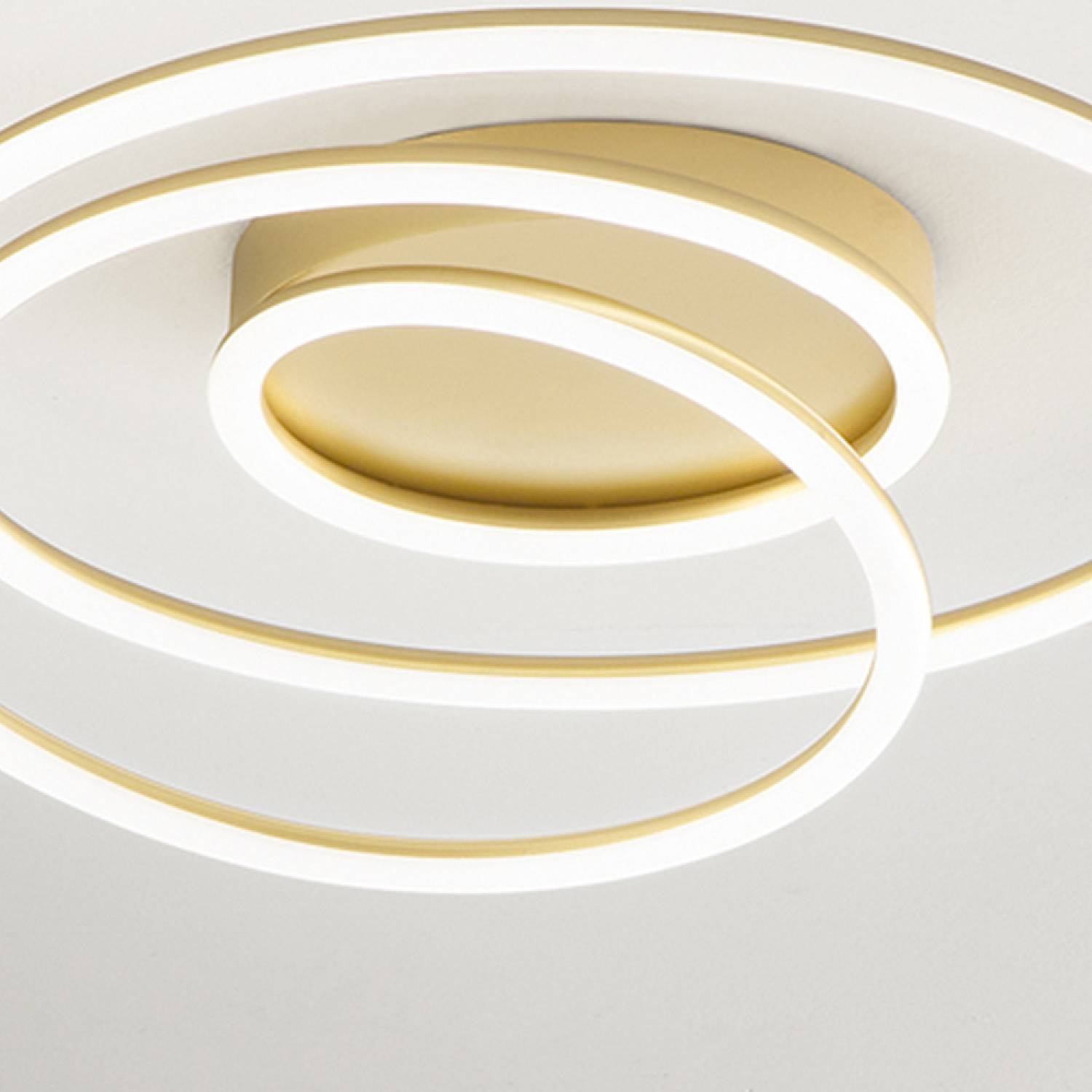 Plafoniera Moderna Spira Metallo Oro Led 63W Dimmerabile Ip20 8152ORLC