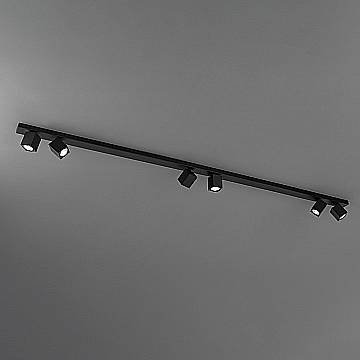 Plafoniera Moderna Oddy Faretti Cubici Metallo Nero 6 Luci Orientabili Gu10 Ip20