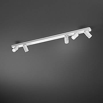 Spot Cilindrico Moderno Oddy Alluminio Bianco 5 Luci Gu10