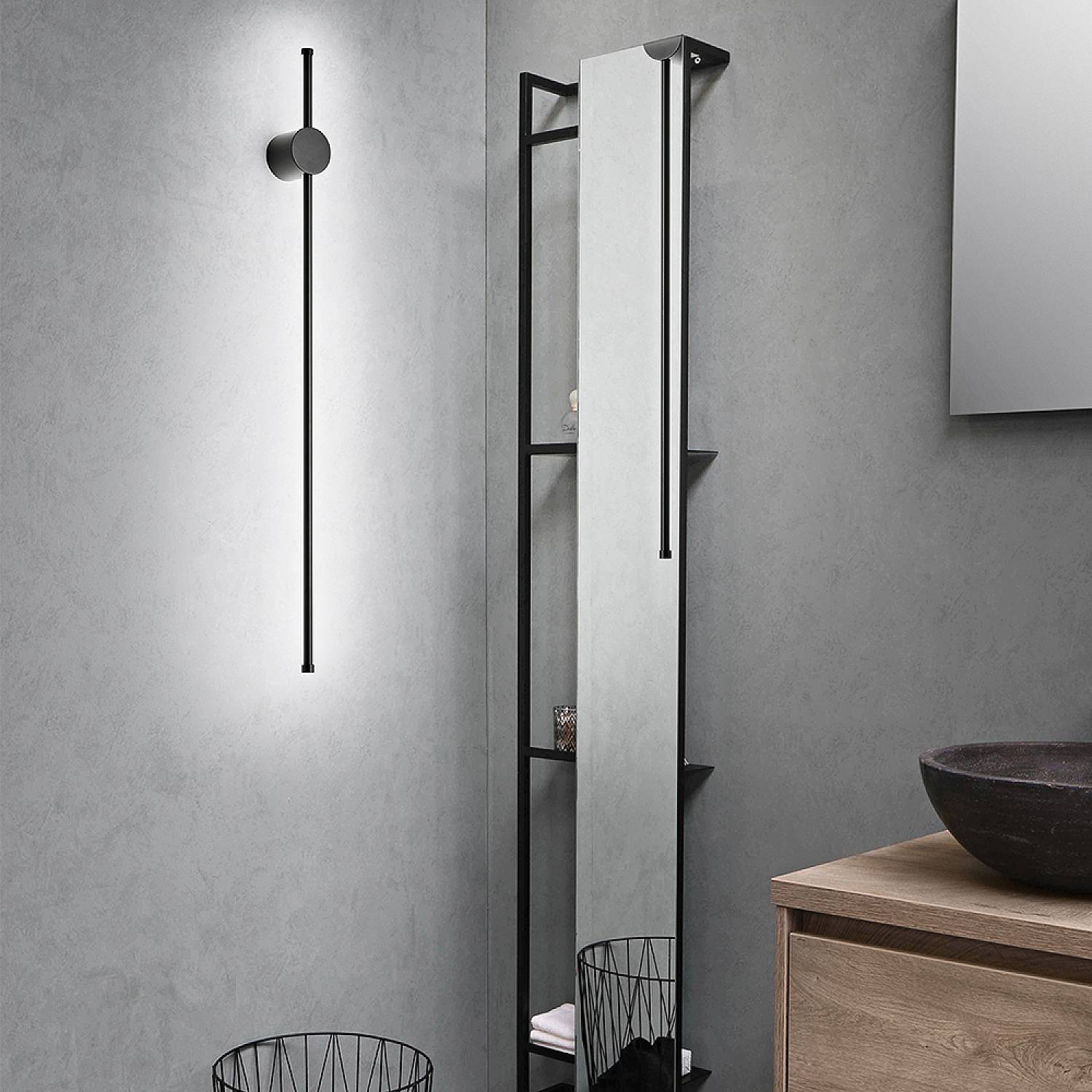 Applique Moderna Clock Alluminio Nero Acrilico Led 20W 3000K 8186NLC