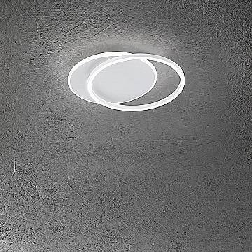 Plafoniera Moderna Orbit Alluminio Bianco Acrilico Led 43W 3000K