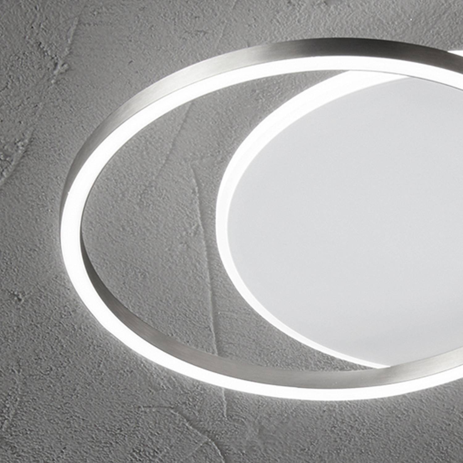 Plafoniera Moderna Orbit Alluminio Bianco Acrilico Grigio Led 43W 3000K 8194GRLC