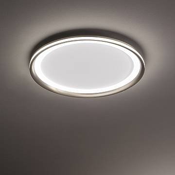 Plafoniera Moderna Edge Alluminio Grigio Acrilico Led 38W 3000K Plafoniera Moderna Edge Alluminio Grigio Acrilico Led 38W 3000K