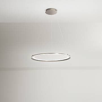 Sospensione Moderna Edge Alluminio Grigio Acrilico Led 86W 3000K Sospensione Moderna Edge Alluminio Grigio Acrilico Led 86W 3000K