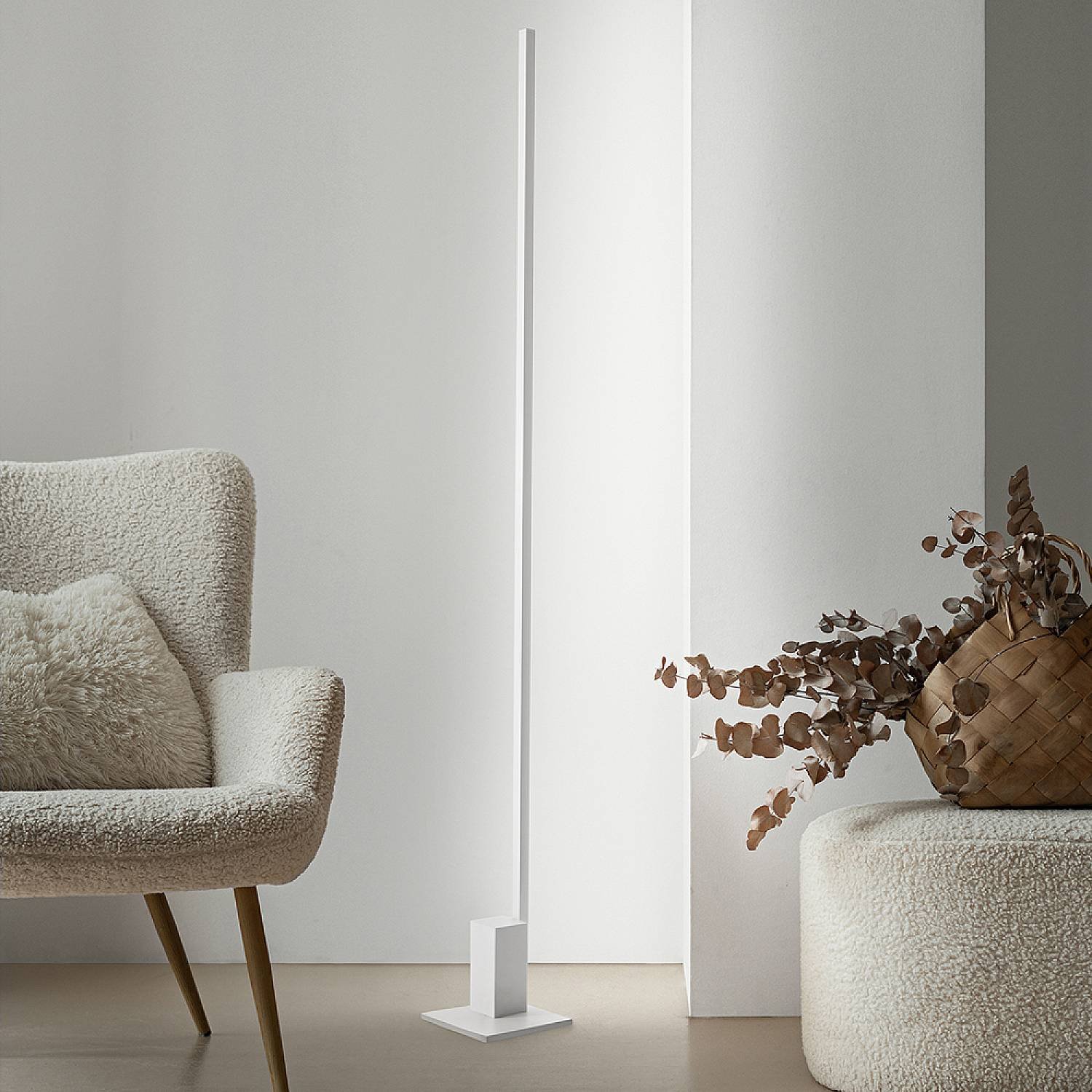 Piantana Moderna Syncro Alluminio Bianco Acrilico Led 30W Cct 3000/4000/6000K 8226BCT