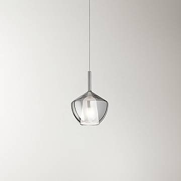 Vetro Borosilicato Contemporaneo Rain Fumè Specchiato D20 Senza Rosone