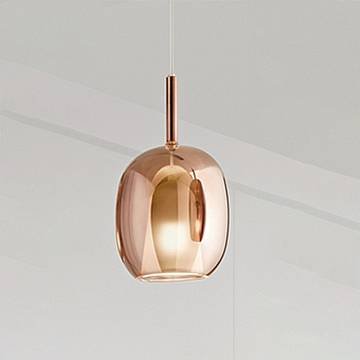 Vetro Borosilicato Contemporaneo Rain Rame Specchiato D17,5 Senza Rosone