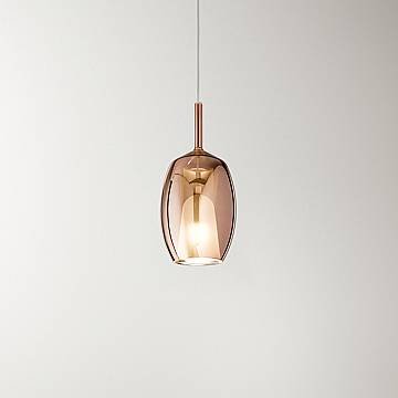 Vetro Borosilicato Contemporaneo Rain Rame Specchiato D17 Senza Rosone
