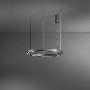 Sospensione Moderna Etere Metallo Grigio Spazzolato Silicone Led 87W 3000K Sospensione Moderna Etere Metallo Grigio Spazzolato Silicone Led 87W 3000K