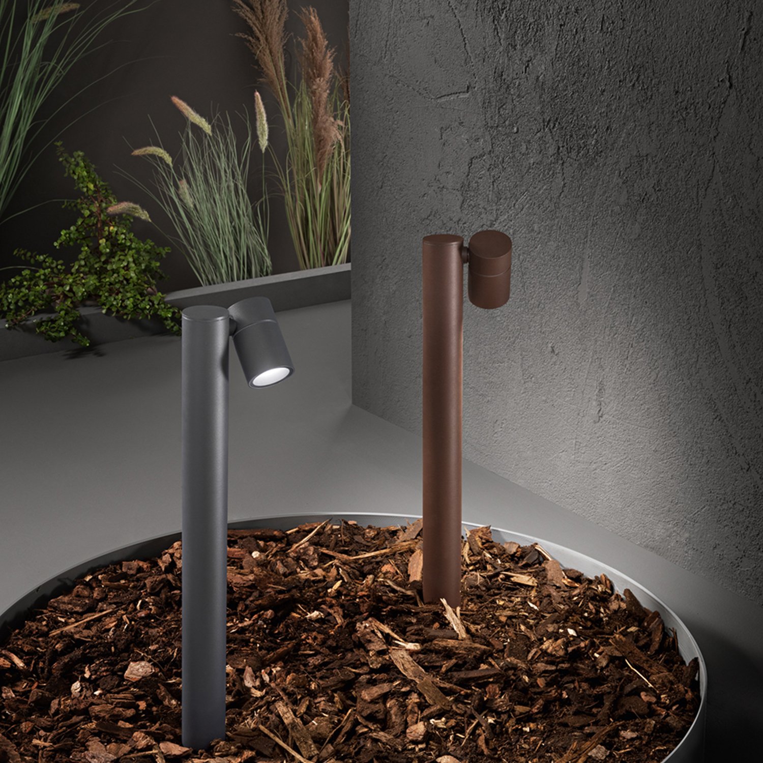 Paletto Esterno Contemporaneo Pull Alluminio Corten 1 Gu10 Ip65 8324E
