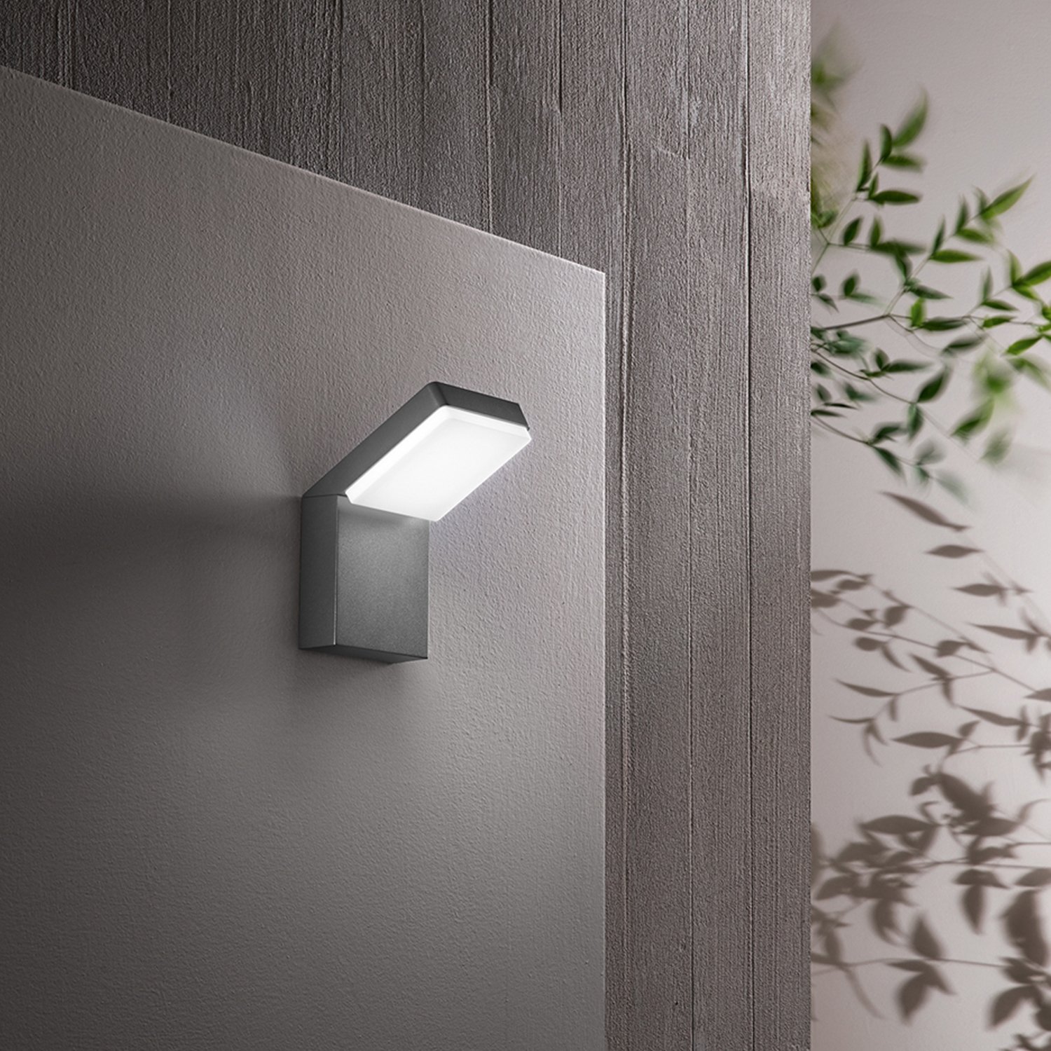 Applique Esterno Moderna Piega Alluminio Antracite Led 20W Dimmerabile Ip65 8336ACT