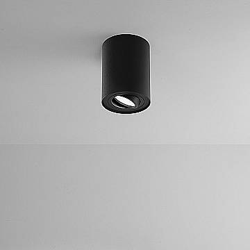 Plafoniera Moderna Centric Metallo Nero Opaco 1 Luce Gu10 Ip20