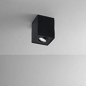 Plafoniera Moderna Centric Metallo Nero Opaco 1 Luce Gu10 Ip20 Orientabile