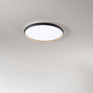 Plafoniera Moderna Halo Metallo Nero Oro Led 40W Dimmerabile Ip20 Plafoniera Moderna Halo Metallo Nero Oro Led 40W Dimmerabile Ip20