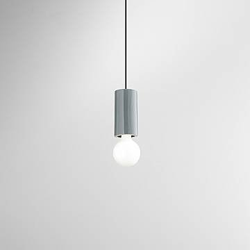 Sospensione Minimal Idea Ceramica Grigio Lucido 1 Luce E27 Ip20