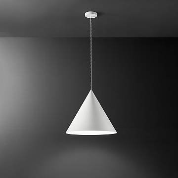 Sospensione Minimal Iconic Metallo Bianco Opaco 1 Luce E27 Ip20 D50