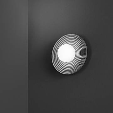 Applique Contemporanea Huevo Metallo Cemento Grigio 1 Luce E27 Ip20