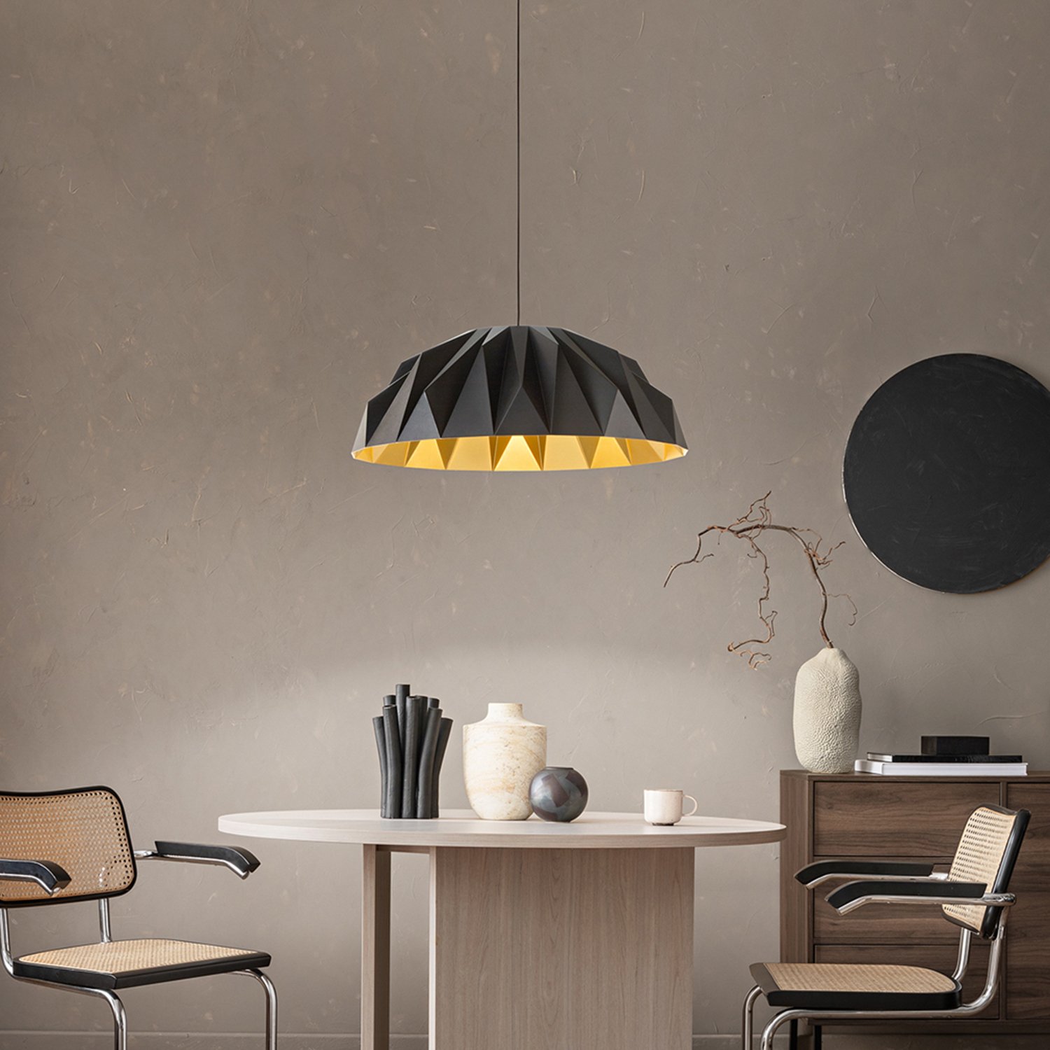 Sospensione Moderna Prisma Acrilico Nero Oro Led 20W 3000K Ip20 8432NLC