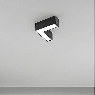 Plafoniera Moderna Grid Giunto L Alluminio Nero Led 10W Dimmerabile Ip20