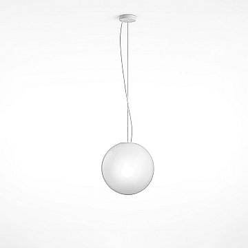 Sospensione Moderna Moon Metallo Vetro Bianco 1 Luce E27 Ip20 D30