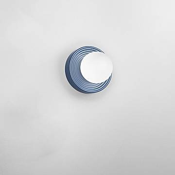 Applique Contemporanea Ceramic Blu Vetro Bianco 1 Luce G9 Ip20 Applique Contemporanea Ceramic Blu Vetro Bianco 1 Luce G9 Ip20